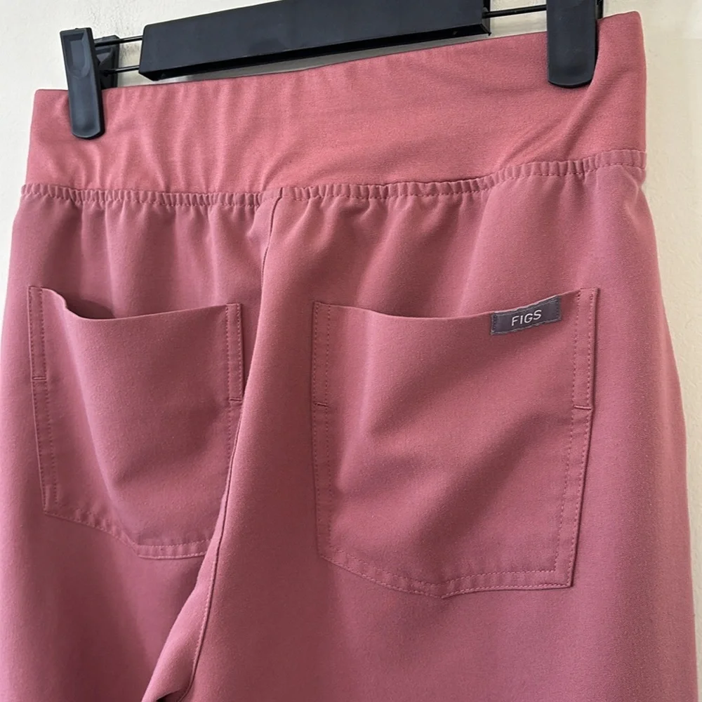 FIGS Zamora High Waisted Jogger Scrub Pant Mauve Size Small Petite - Picture 10 of 13